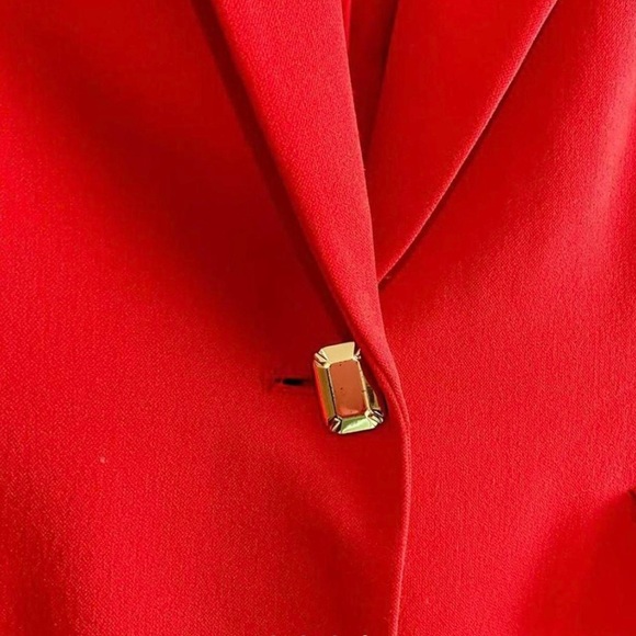 Tahari orange-red longline blazer jacket - Picture 4 of 4